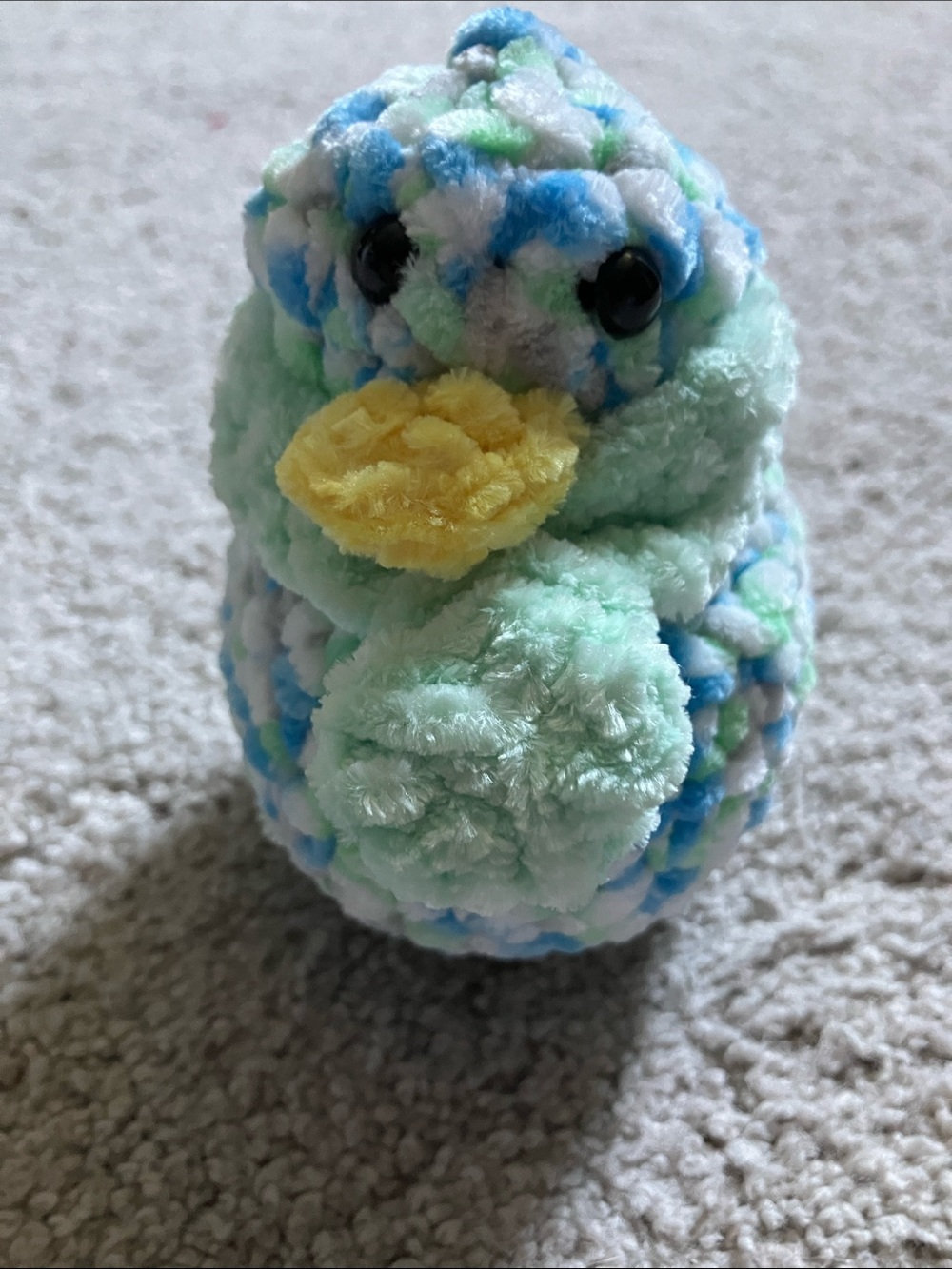 Crochet Scarf The Duck Mint Green Blue White Grey